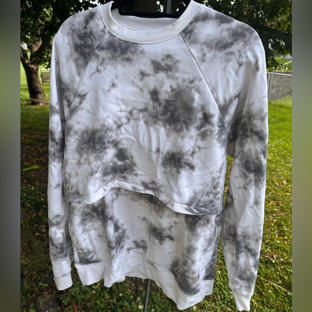 Latched Mama Gray Tie-Dye snuggle up sweatshirt